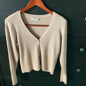 Abercrombie and Fitch tan cardigan sweater size XL